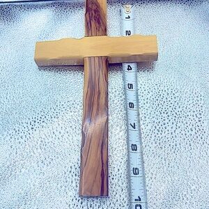 Large 10 inch olive wood carved wall cross, from Bethlehem.